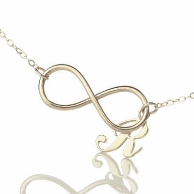 Infinity Necklaces with Initial Letter Charm Silver - The Handmade ™