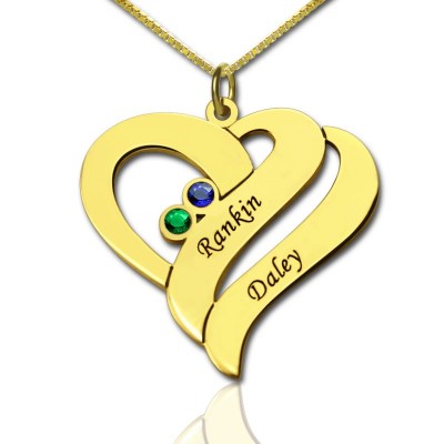 Two Hearts Forever One Love Necklace Gold - The Handmade ™