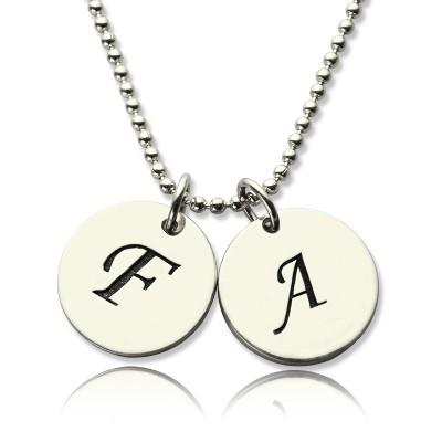 Initial Discs Necklace Silver - The Handmade ™