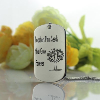 Man's Dog Tag Tree Name Necklace - The Handmade ™