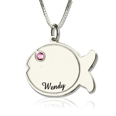 Fish Necklace Engraved Name Silver - The Handmade ™