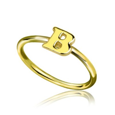 Midi Initial Letter Ring Gold - The Handmade ™