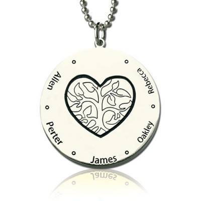 Family Tree Jewellery Necklace Engraved Names - The Handmade ™