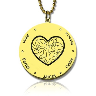 Heart Family Tree Necklace in Gold Plating - The Handmade ™