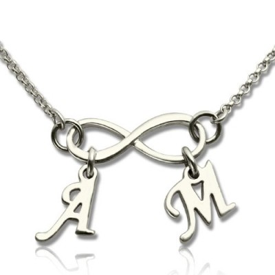 Infinity Necklace Double Initials Silver - The Handmade ™