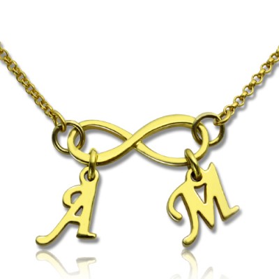 Infinity Pendant Double Initial Gold - The Handmade ™
