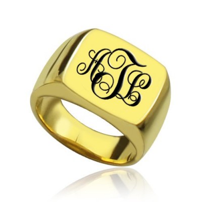 Gold Monogram Signet Ring - The Handmade ™