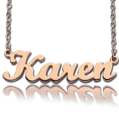 Rose Gold Karen Style Name Necklace - The Handmade ™