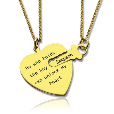 He Who Holds the Key Couple Necklaces Set Gold - The Handmade ™