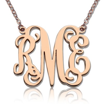 Rose Gold Monogram Initial Necklace - The Handmade ™