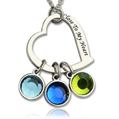 Open Heart Promise Phrase Necklace with Birthstone - The Handmade ™