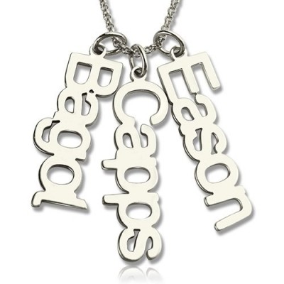 Customised Vertical Multi Names Necklace Silver - The Handmade ™