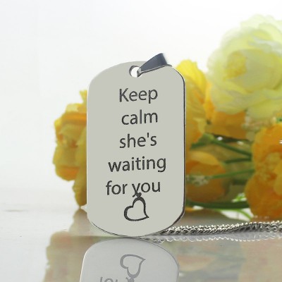Cute His and Hers Dog Tag Necklaces Silver - The Handmade ™