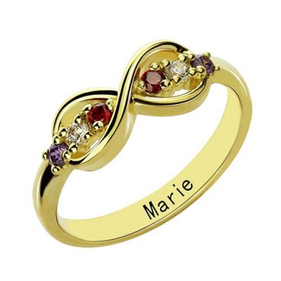 Gold Infinity Promise Rings with Birthstone - The Handmade ™