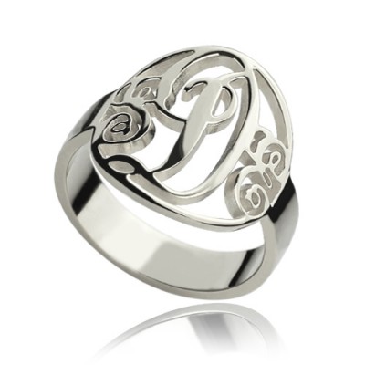 Personalised Rings Monogram Initial Silver - The Handmade ™