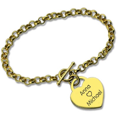 Heart Name Bracelets Gold - The Handmade ™
