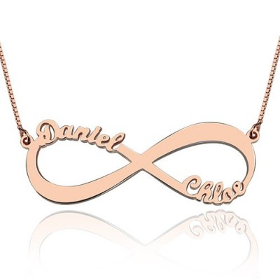 Rose Gold Double Name Infinity Necklace - The Handmade ™