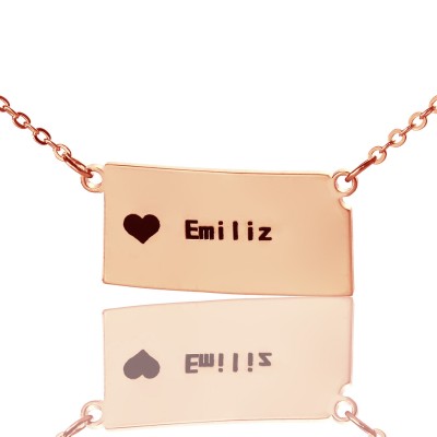 Kansas State Shaped Necklaces With Heart Name Rose Gold - The Handmade ™