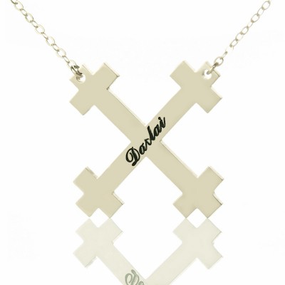 Silver Julian Cross Name Necklaces Troubadour Cross Jewellery - The Handmade ™