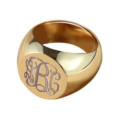 CIrcle Designs Signet Monogram Initial Ring Rose Gold - The Handmade ™