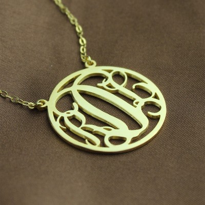 Circle Gold Initial Monogram Name Necklace - The Handmade ™
