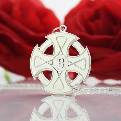 Engraved Celtic Cross Necklace Silver - The Handmade ™