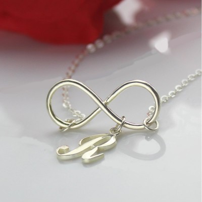 Infinity Necklaces with Initial Letter Charm Silver - The Handmade ™