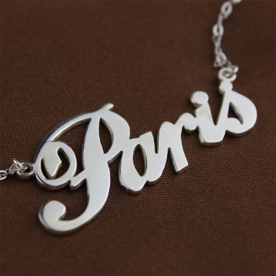 Paris Hilton Style Name Necklace White Gold - The Handmade ™