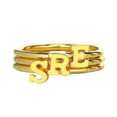 Midi Initial Letter Ring Gold - The Handmade ™
