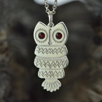 Cute Birthstone Owl Name Necklace for Girls - The Handmade ™