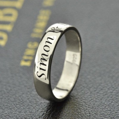 Personalised Promise Name Ring Silver - The Handmade ™