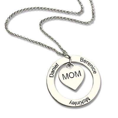 Family Names Necklace For Mom Silver - The Handmade ™