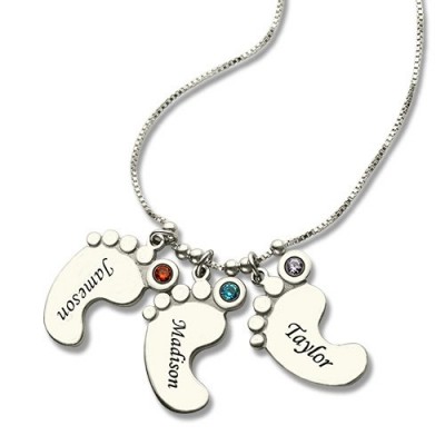 Baby Feet Charm Necklace for Mom - The Handmade ™