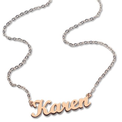 Rose Gold Karen Style Name Necklace - The Handmade ™