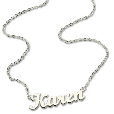 White Gold Karen Style Name Necklace - The Handmade ™