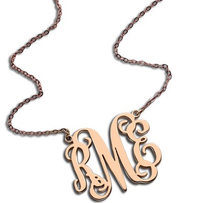 Rose Gold Monogram Initial Necklace - The Handmade ™