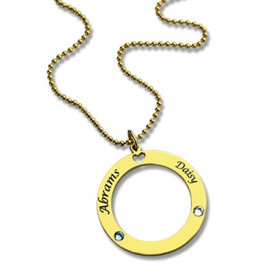 Circle of Love Name Necklace with Birthstone - The Handmade ™
