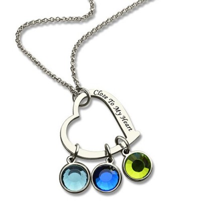 Open Heart Promise Phrase Necklace with Birthstone - The Handmade ™