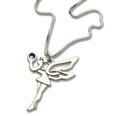 Fairy Birthstone Necklace for Girls Silver - The Handmade ™