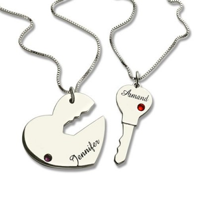 Key to My Heart Name Pendant Set For Couple - The Handmade ™