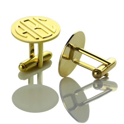 Cool Mens Cufflinks with Monogram Initial Gold - The Handmade ™
