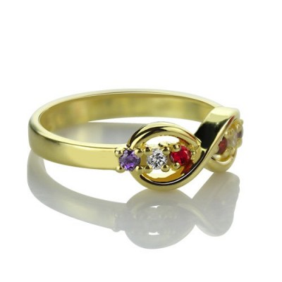 Gold Infinity Promise Rings with Birthstone - The Handmade ™