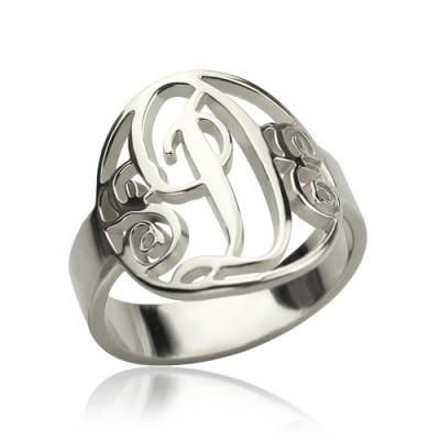 Personalised Rings Monogram Initial Silver - The Handmade ™