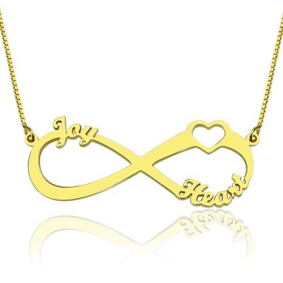 Heart Infinity Necklace 3 Names Gold - The Handmade ™