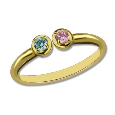 Dual Birthstone Ring Gold - The Handmade ™