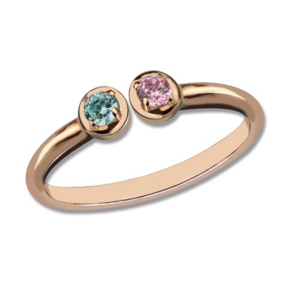 Dual Birthstone Ring Rose - The Handmade ™