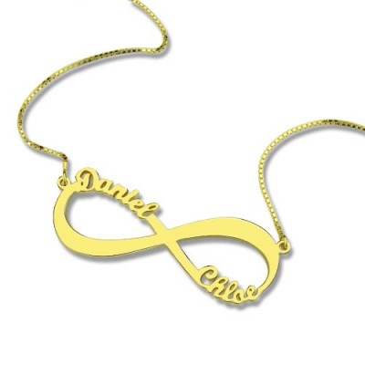 Gold Infinity Necklace Double Name - The Handmade ™