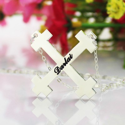 Silver Julian Cross Name Necklaces Troubadour Cross Jewellery - The Handmade ™