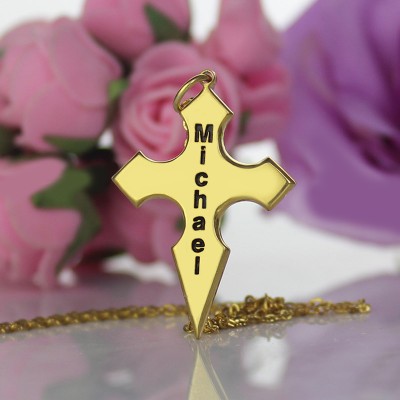 Conical Shape Cross Name Necklace - The Handmade ™