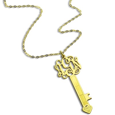 Gold Key Monogram Initial Necklace - The Handmade ™